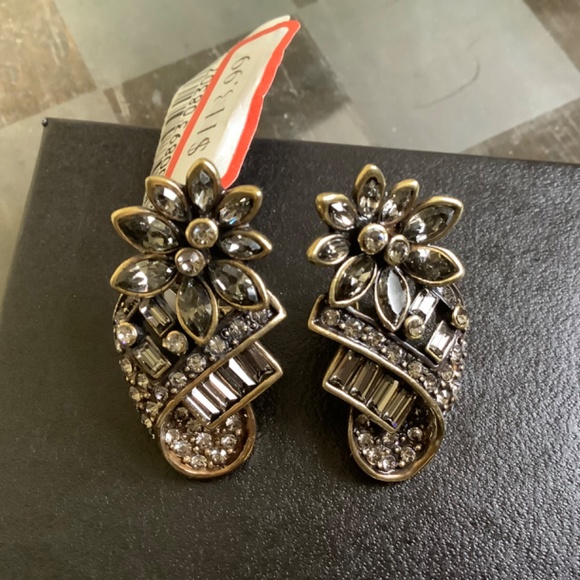 Heidi Daus Rare Earrings Anything Bling Grey/Clear Crystals from Saks 5th - Picture 5 of 14